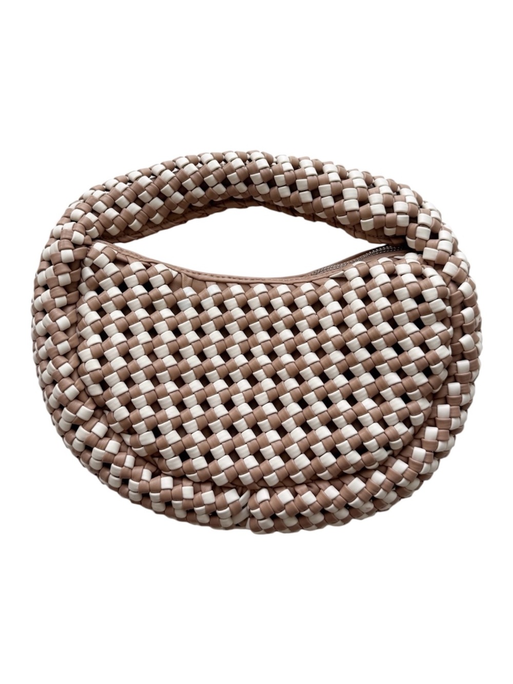 Sincerely Jules Woven Lattice Puffed Hobo Bag
